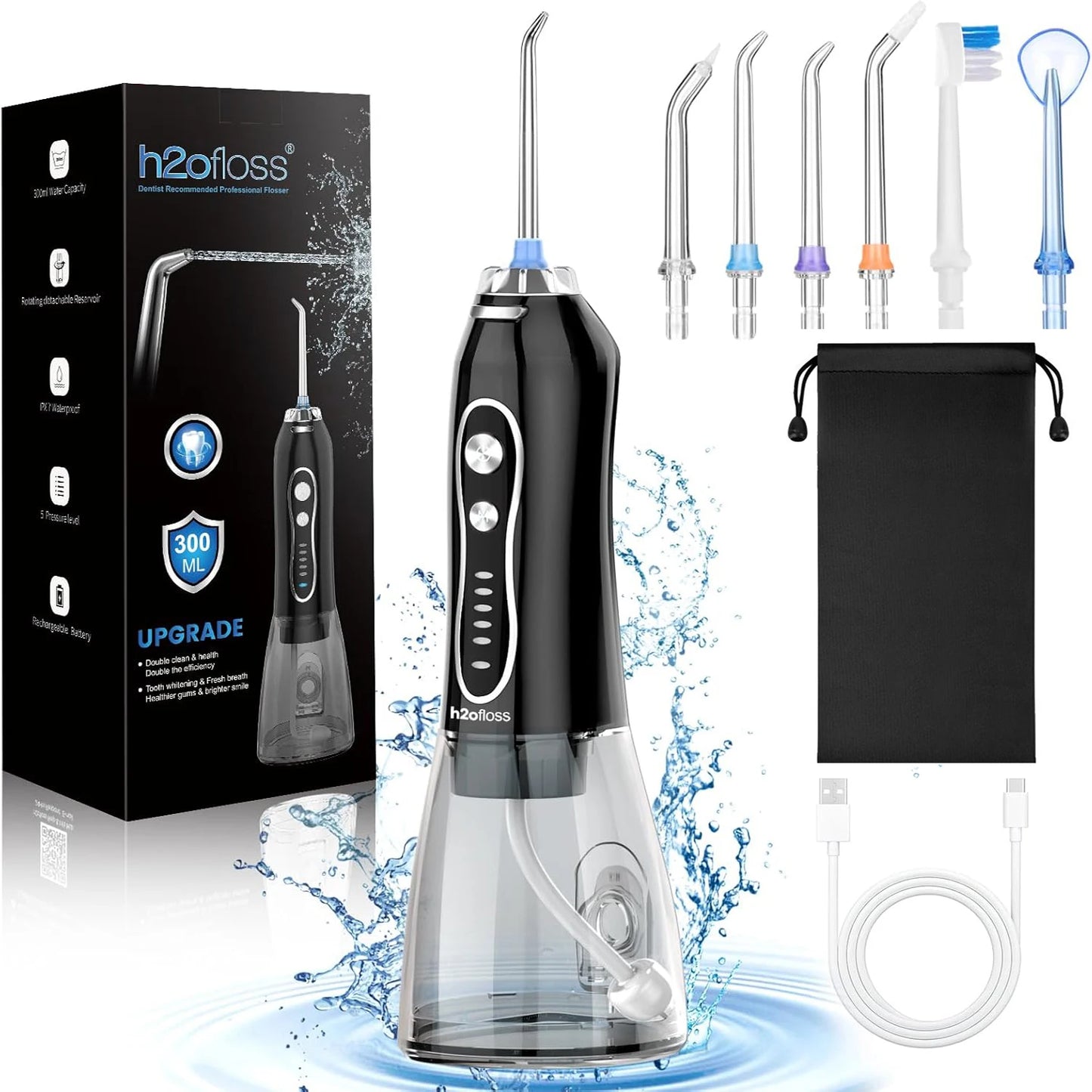 Revolutionize Your Oral Care with Our Portable Dental Oral Irrigator - 5 Adjustable Modes, Waterproof & Rechargeable for Home and Travel!