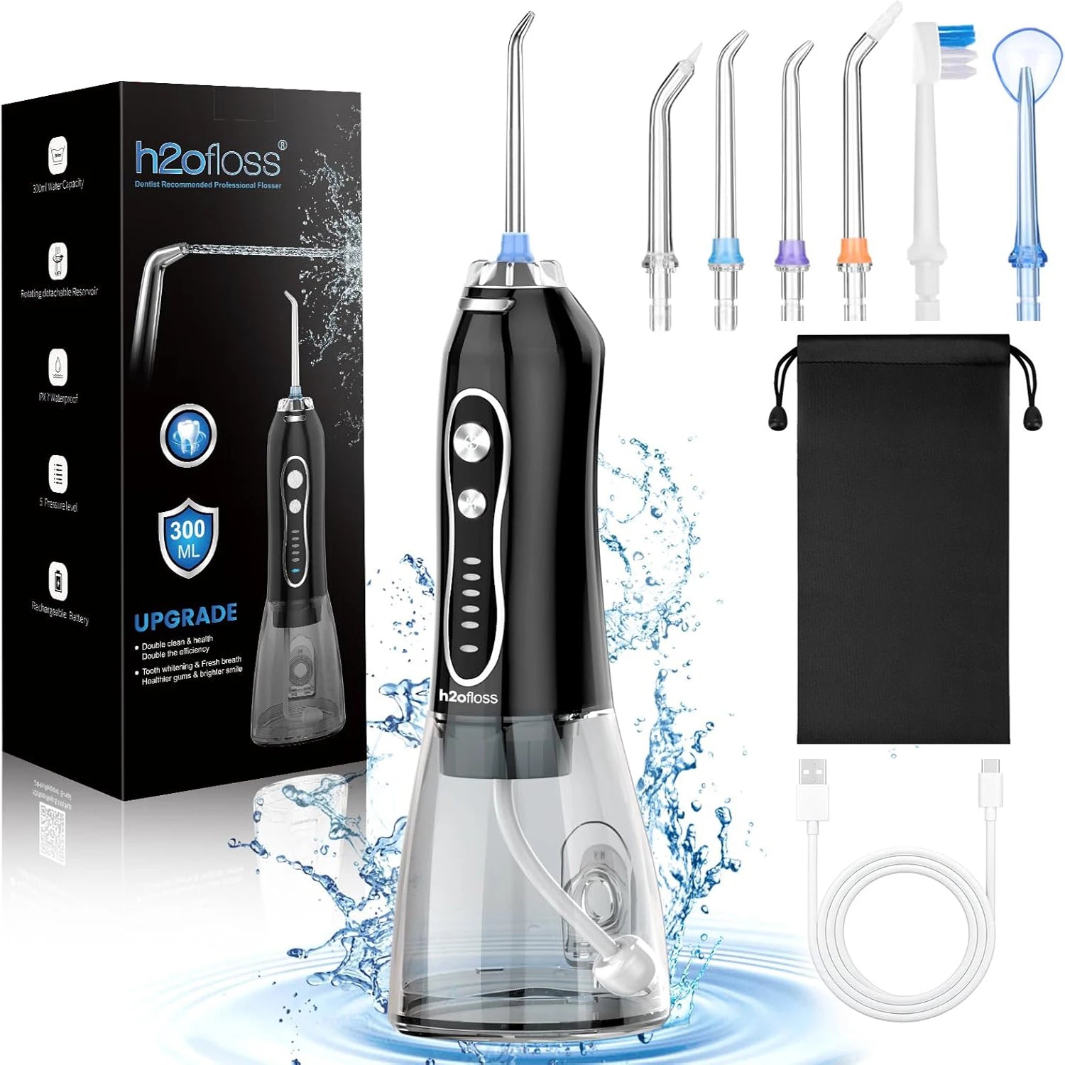 Revolutionize Your Oral Care with Our Portable Dental Oral Irrigator - 5 Adjustable Modes, Waterproof & Rechargeable for Home and Travel!