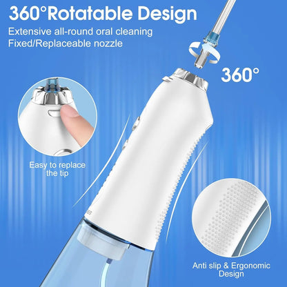 Revolutionize Your Oral Care with Our Portable Dental Oral Irrigator - 5 Adjustable Modes, Waterproof & Rechargeable for Home and Travel!