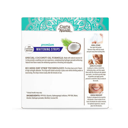 Brighten Your Smile with GuruNanda Whitening Strips - 16 Day Treatment, 2 Pack